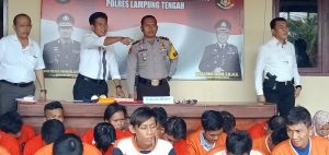 Polres Lamteng Ekspos 23 Tersangka Tindak Kriminalitas di Lamteng  