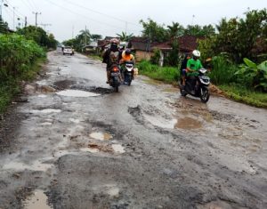 Miris Ruas Jalan Kampung Sukowati-Tanggul Angin Rusak Parah, Masyarakat Kecewa Belum Ada Perbaikan Dari Pemda Lamteng