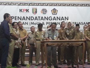 Bupati Winarti Tandatangani MoU Kerjasama Antar Pemerintah Daerah Bersama BPN