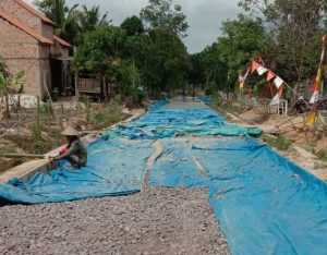 Ada Proyek Siluman, Pembangunan Jalan Rigit Beton Simpang Mesuji Milik Dinas Perkim Dikerjakan Tanpa Plang Anggaran