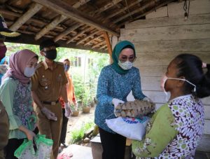 TP-PKK Way Kanan Bagikan Sembako dan Masker