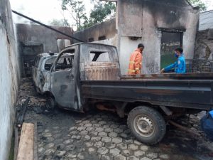 Gudang SPBU di Baradatu Terbakar, Polres Way Kanan Olah TKP