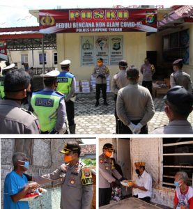 Polres Lamteng Bantu Masyarakat Terdampak Pandemi Covid-19