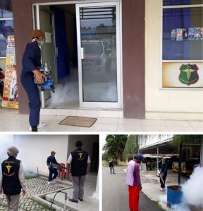 Poliklinik Polres Lamteng Lakukan Fogging Brantas Nyamuk DBD