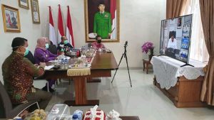 Lewat Vicon, Bupati Winarti Laporkan Perkembangan Covid-19 ke Pemprov dan Pemerintah Pusat