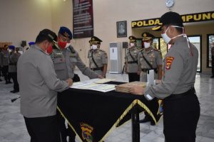 Polda Lampung Sertijab Tiga Kapolres, Dirreskrimum, Dirpolairud dan Ka SPN