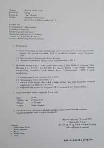 Puluhan Warga Minta Pemerintah Fasilitasi Janji PT Mitratel Keluarkan CSR