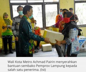 Bantuan 1.750 Paket Sembako Disalurkan Pemkot Metro ke Masyarakat Terdampak Covid-19