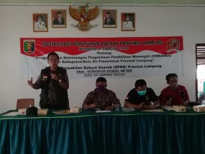 Di Kecamatan Bumi Ratu Lamteng, Ketua DPRD Provinsi Lampung Sosialisasi Perda Nomor 9 tahun 2016