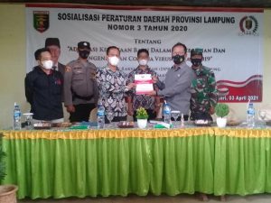 Mingrum Gumay; Sosialisasi Perda covid 19 di Kecamatan Kali Rejo Lampung Tengah
