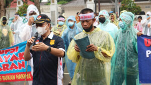 Ormas KPKT dan Bara-JP Unras Tuntut Transparansi Lelang Proyek Lamteng