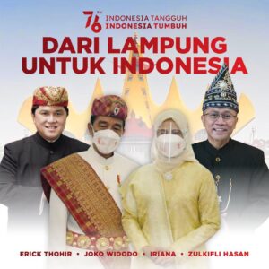 Jokowi dan Erick Thohir Pakai Baju Adat Lampung di Hut Ke-76 RI