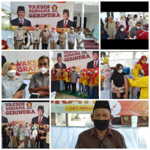 Saat Kunjungi Kecamatan Negri Katon Sekjen Gerindra Mendukung Pemerintah Dalam Vaksinasi Covid19