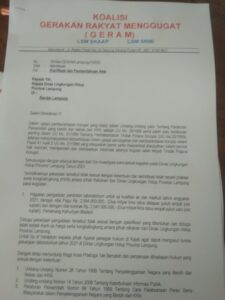 LSM GERAM Gelar Aksi Terkait Pengadaan Laboraturium di DLH Provinsi Diduga Syarat KKN