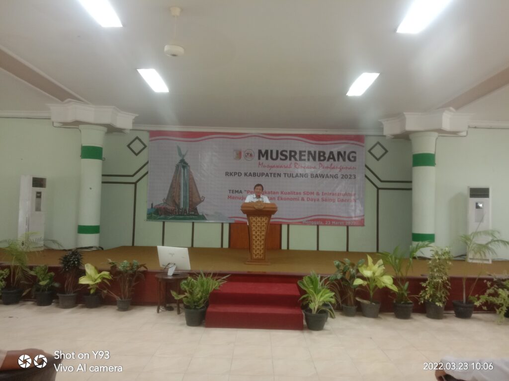 Bupati Tuba Dr. Hj. Winarti., SE, MH mendapatkan Apresiasi dari Gubernur Lampung terkait kemajuan pembangunan Sai Bumi Nengah Nyappur