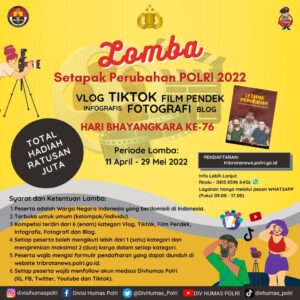 Polri Gelar Lomba Karya Film Pendek, Vlog, Tiktok, Blog, Infografis dan Fotografi