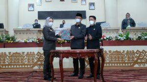 Bupati Tuba Winarti Menerima Rekomendasi LKPJ Tahun Anggaran 2021 Pada Paripurna DPRD Kabupaten Tulang Bawang