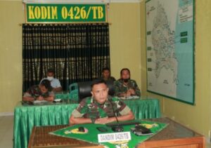 Kodim 0426/TB Ikuti Paparan Penerima Komcab TA.2022 Secara Virtual