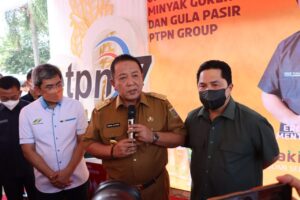 Menteri BUMN Erick Tohir Tinjau Pasmur Migor dan Gula di PTPN 7 Untuk Masyarakat Lampung