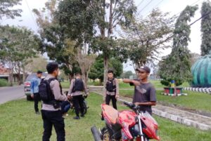 Samapta Polres Tulang Bawang Cegah Aksi Balapan Liar Di Komplek Pemda Tulang Bawang