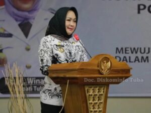Bupati Tuba Winarti Hadiri Konferensi Kerja Kabupaten (K3) PGRI Tulang Bawang Tahun 2022