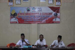Rakor Dan Evaluasi Kinerja Aparatur Desa Tanjung Baru, Ini Pesan Helmi Yusuf