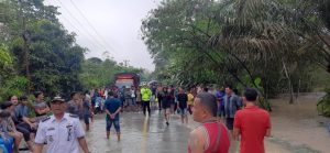 Tinjau Langsung Lokasi Banjir, Kapolres Tulang Bawang Berikan Imbauan Agar Warga Lewat Jalan Alternatif