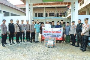 Polres Tulang Bawang Barat Gelar Bansos Dan Baksos Di Ponpes Quranik Center Tubaba