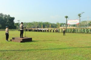 Wujudkan Pam Swakarsa Mandiri, Polres Tulang Bawang Barat Gelar Apel Satkamling