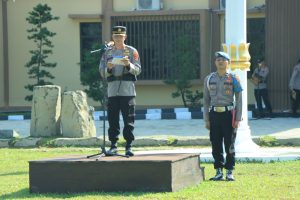 Kapolres Tulang Bawang Barat, Pimpin Upacara Kenaikan Pangkat Sejumlah Personil Polres Tulang Bawang Barat