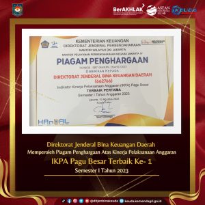 Ditjen Bina Keuda Kemendagri Raih Penghargaan Terbaik Pertama Kinerja Pelaksanaan Anggaran