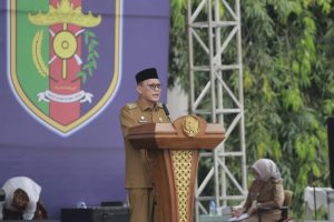 Pj. Bupati Tulang Bawang Bapak Drs Qudrotul Ikhwan MM beserta para ASN Tuba hadiri acara Halal Bihalal dengan Gubernur Lampung Ir. Arinal Djunaidi 