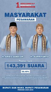 Rekapitulasi Hitung Suara KPU Selesai, Aries Sandi-Supriyanto Bupati dan Wakil Bupati Pesawaran 2025-2030