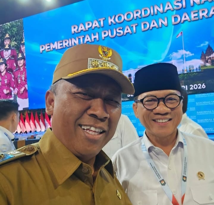 Perkuat Sinergi, Plt. Bupati Lamteng dan Wakil Ketua I DPRD Hadiri Rakornas di SICC