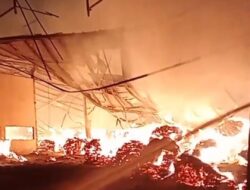 Si Jago Merah Lahap Bekas Pabrik Kertas di Lamteng, Belum Diketahui Pasti Penyebab Kebakaran