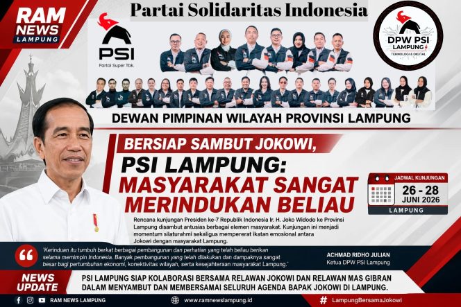 Ketua DPW PSI Lampung, Bersiap Sambut Kedatangan Bapak Jokowi