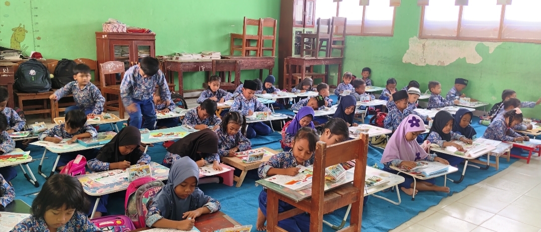 Kenalkan Lingkungan ke Peserta Didik Baru, SDN 1 Astomulyo Gelar Lomba Mewarnai Tingkat PAUD dan TK