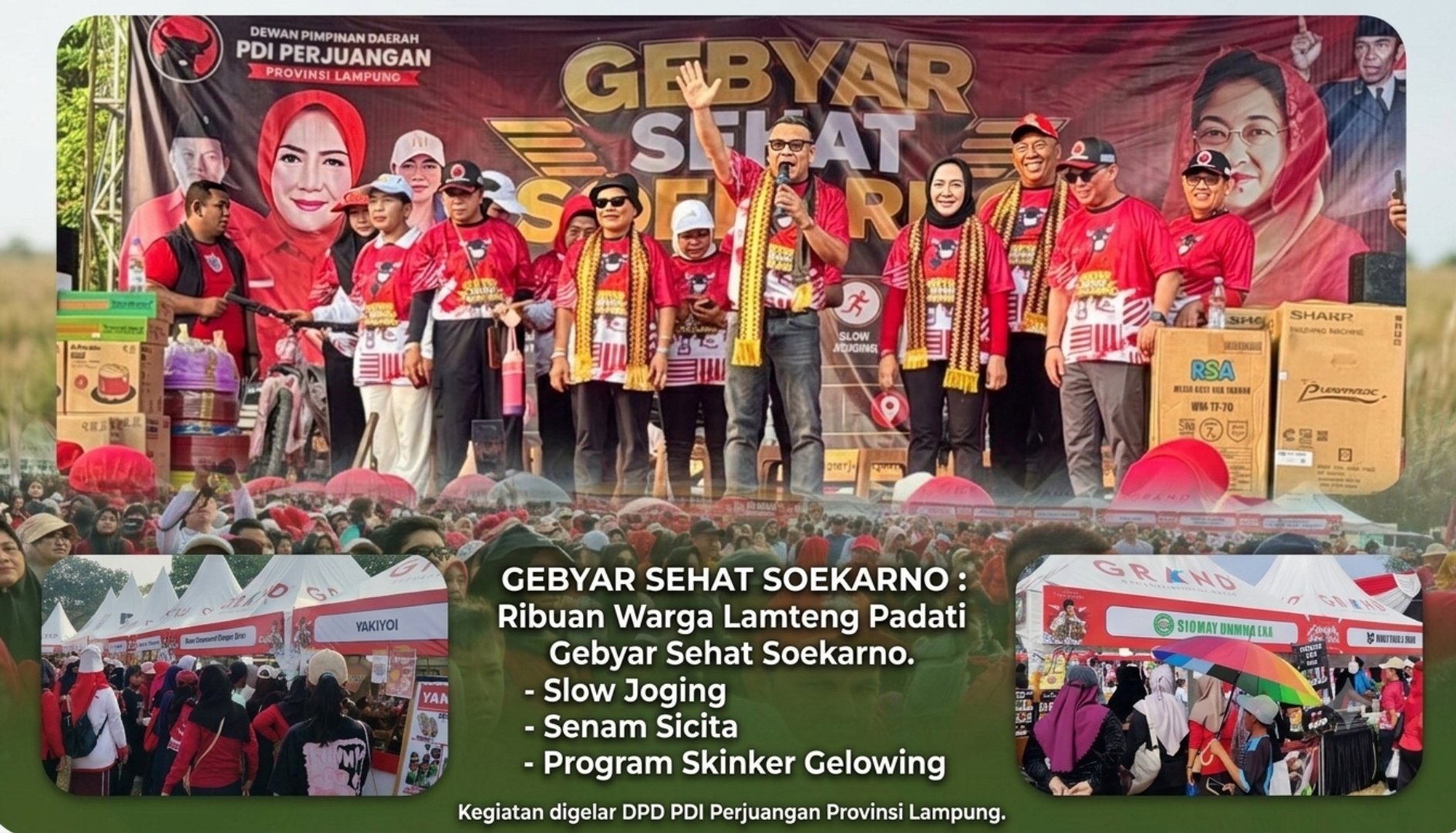 Ribuan Warga Lamteng Padati Gebyar Sehat Soekarno, Winarti Tegaskan Komitmen PDI Perjuangan Layani Rakyat