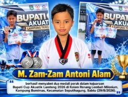 Baru Debut di Arena Renang, Zam-Zam Langsung Borong 2 Medali Perak Bupati Cup Akuatik Lampung Tengah