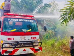 Respons Cepat Polsek Seputih Mataram Padamkan Kebakaran Lahan di Jalinpantim