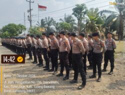 Dukung Pengamanan Pilkades Tubaba, Personel Polres Tulang Bawang dan Brimob Siaga, Situasi Tetap Aman Dan Kondusif